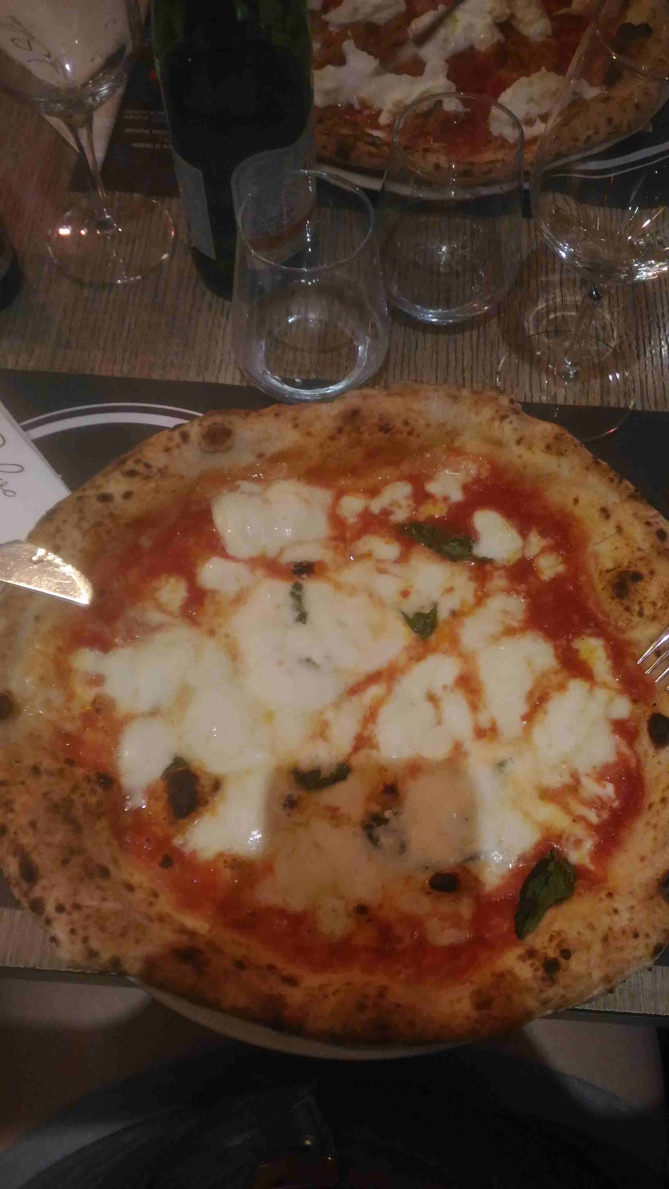 The classic margherita pizza with buffalo mozzarella.